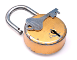 Lock that has been opened with a key